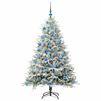 vidaXL Künstlicher vorbeleuchteter Weihnachtsbaum mit Kugelset Grün