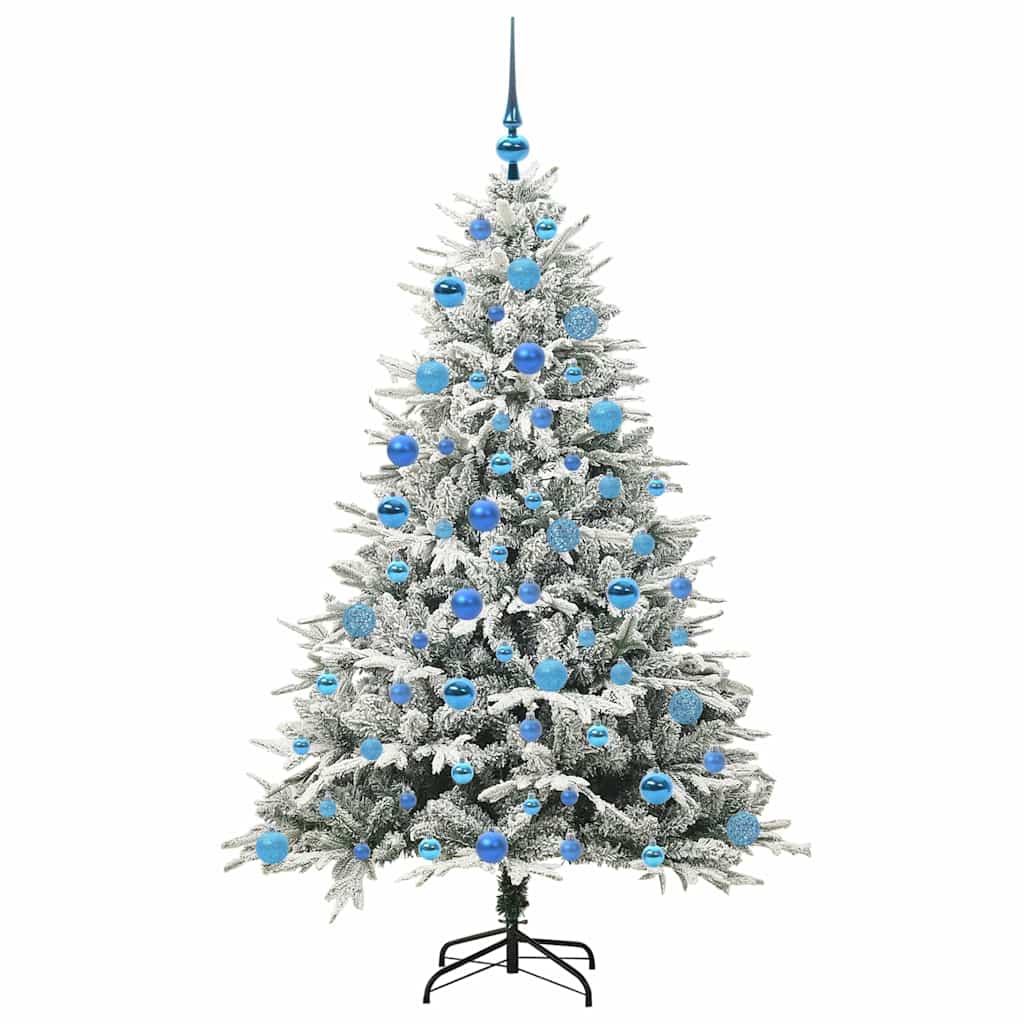 vidaXL Künstlicher vorbeleuchteter Weihnachtsbaum mit Kugelset Grün