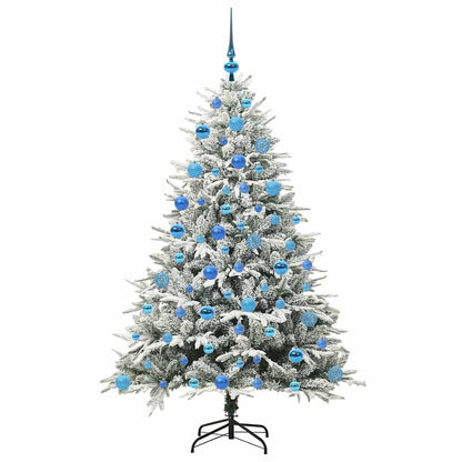 vidaXL Künstlicher vorbeleuchteter Weihnachtsbaum mit Kugelset Grün