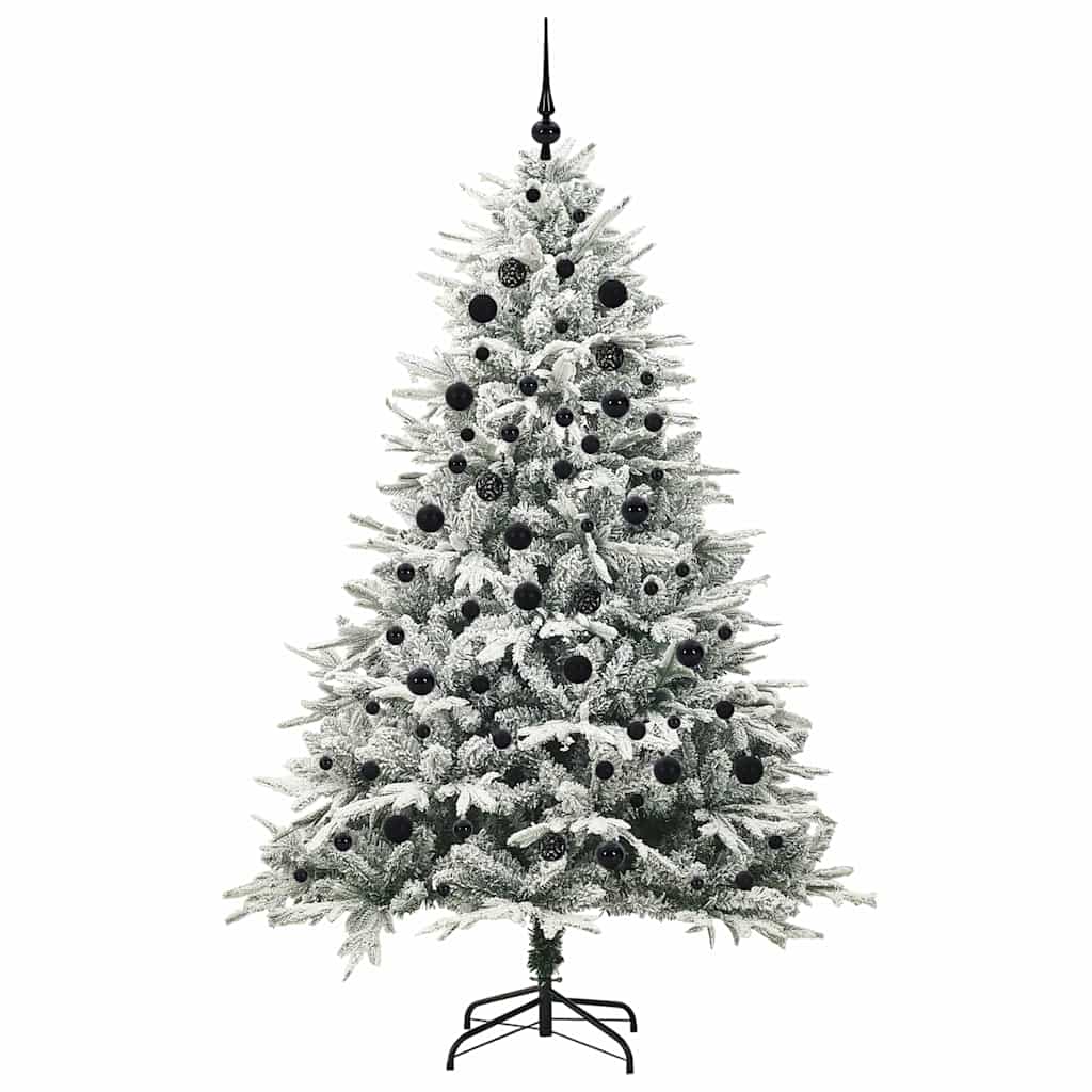 vidaXL Künstlicher vorbeleuchteter Weihnachtsbaum mit Kugelset Grün