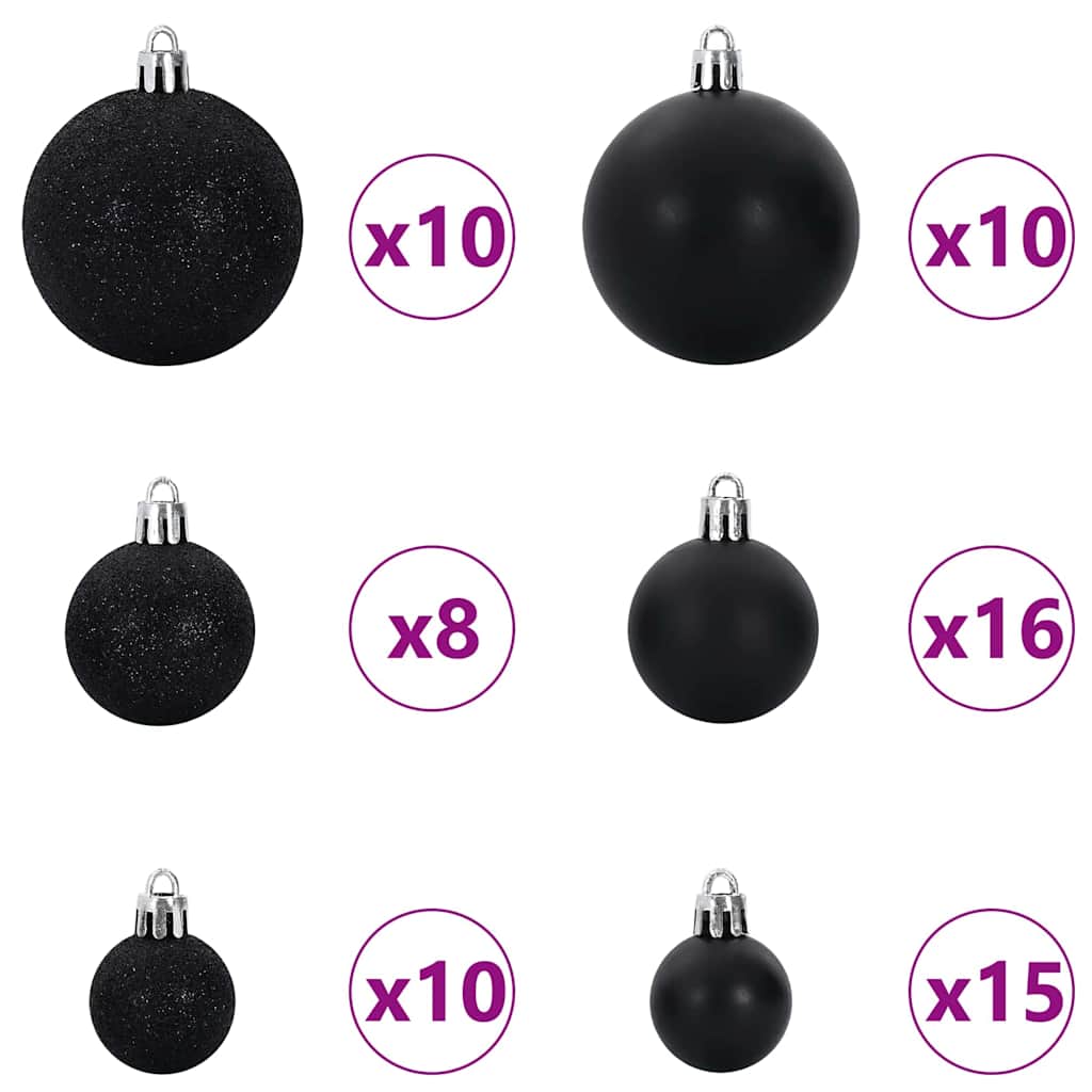 vidaXL Künstlicher vorbeleuchteter Weihnachtsbaum mit Kugelset Grün