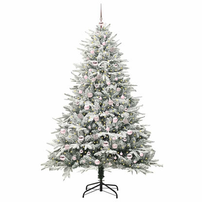 vidaXL Künstlicher vorbeleuchteter Weihnachtsbaum mit Kugelset Grün
