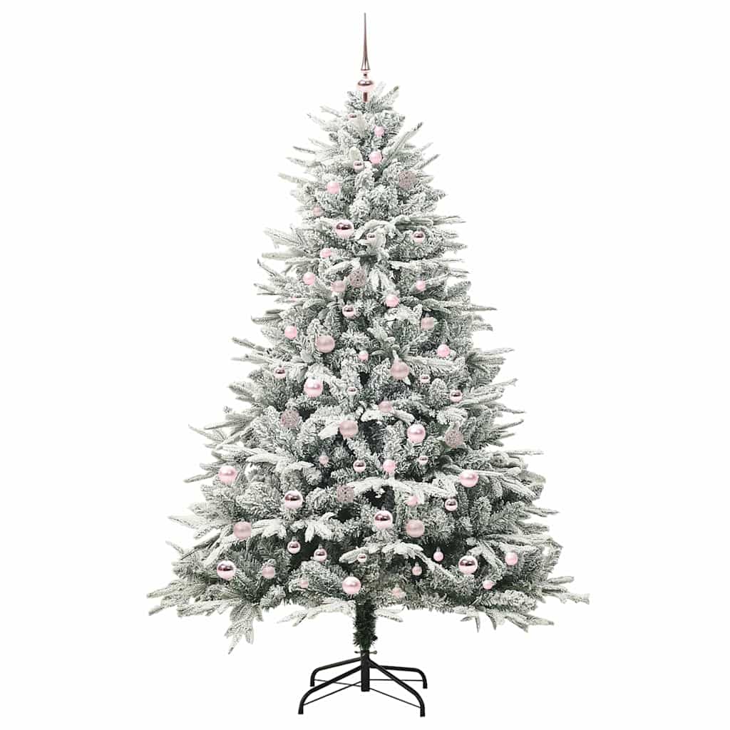 vidaXL Künstlicher vorbeleuchteter Weihnachtsbaum mit Kugelset Grün