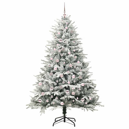 vidaXL Künstlicher vorbeleuchteter Weihnachtsbaum mit Kugelset Grün