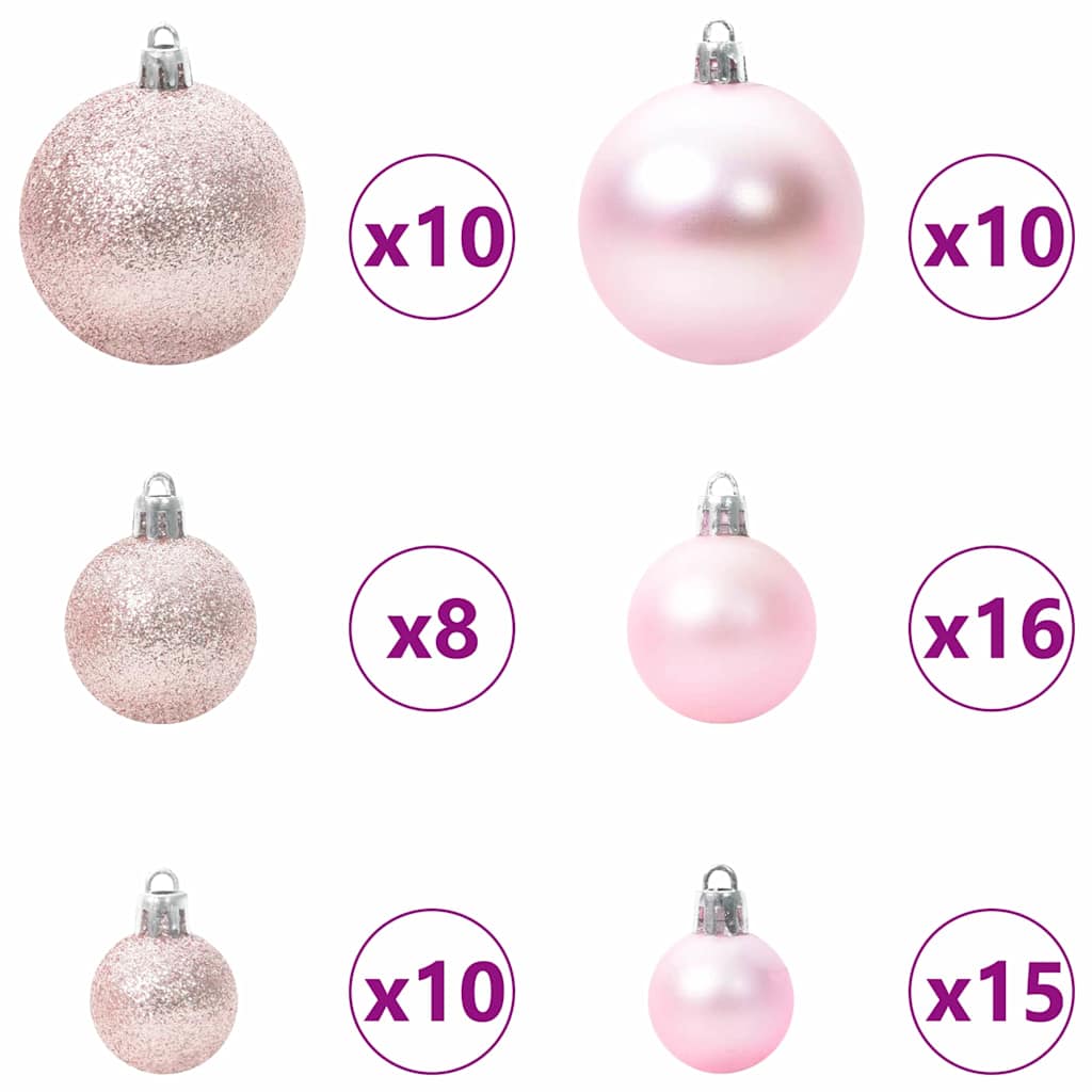 vidaXL Künstlicher vorbeleuchteter Weihnachtsbaum mit Kugelset Grün