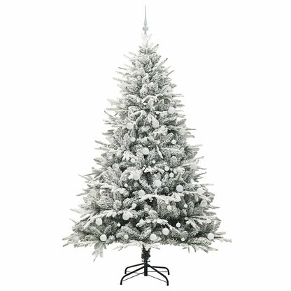 vidaXL Künstlicher vorbeleuchteter Weihnachtsbaum mit Kugelset Grün