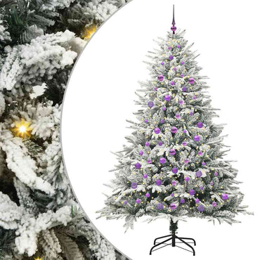vidaXL Künstlicher vorbeleuchteter Weihnachtsbaum mit Kugelset Grün