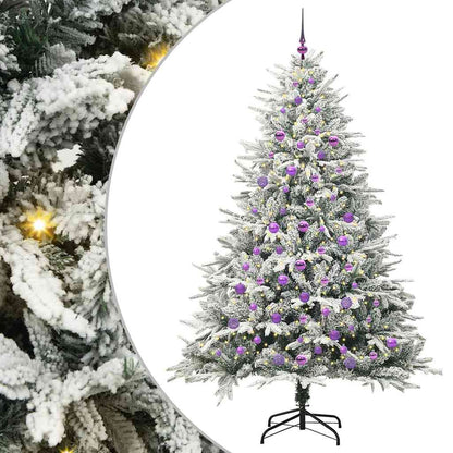 vidaXL Künstlicher vorbeleuchteter Weihnachtsbaum mit Kugelset Grün