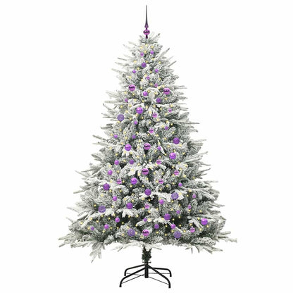 vidaXL Künstlicher vorbeleuchteter Weihnachtsbaum mit Kugelset Grün