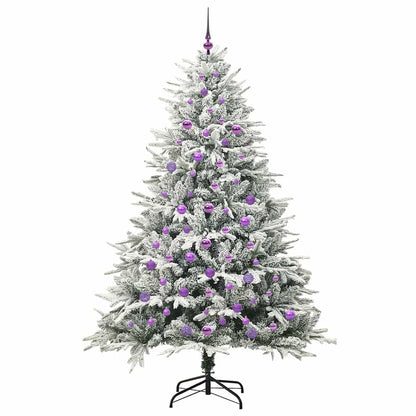 vidaXL Künstlicher vorbeleuchteter Weihnachtsbaum mit Kugelset Grün