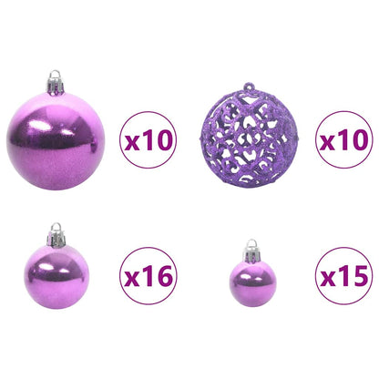 vidaXL Künstlicher vorbeleuchteter Weihnachtsbaum mit Kugelset Grün