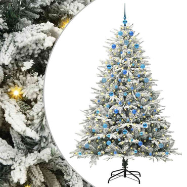 vidaXL Künstlicher vorbeleuchteter Weihnachtsbaum mit Kugelset Grün