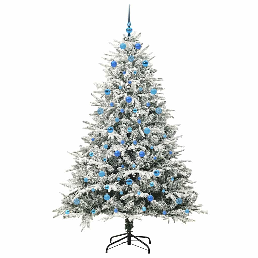 vidaXL Künstlicher vorbeleuchteter Weihnachtsbaum mit Kugelset Grün
