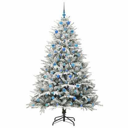 vidaXL Künstlicher vorbeleuchteter Weihnachtsbaum mit Kugelset Grün