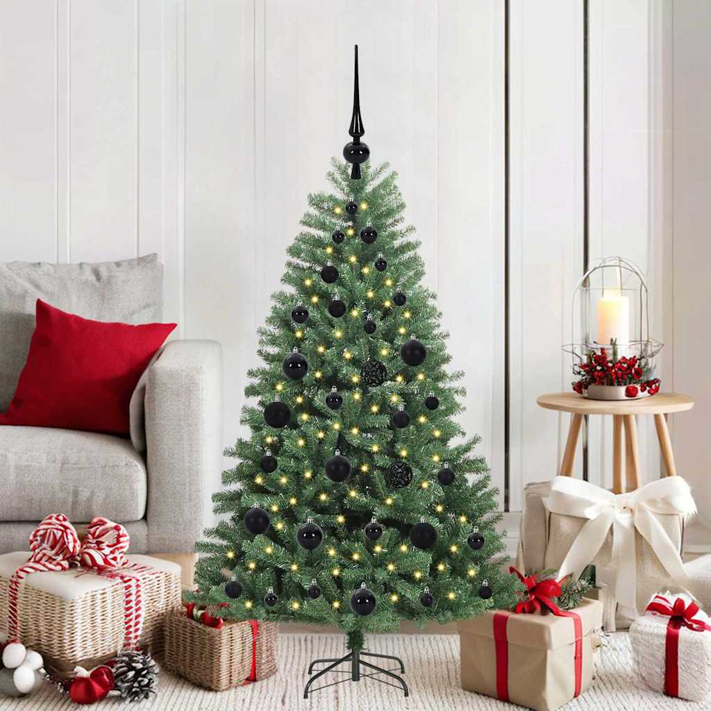 vidaXL Künstlicher klappbarer Weihnachtsbaum mit 150 LEDs Grün 120 cm