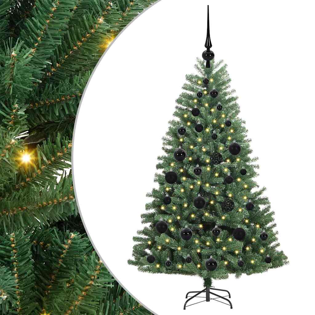 vidaXL Künstlicher klappbarer Weihnachtsbaum mit 150 LEDs Grün 120 cm