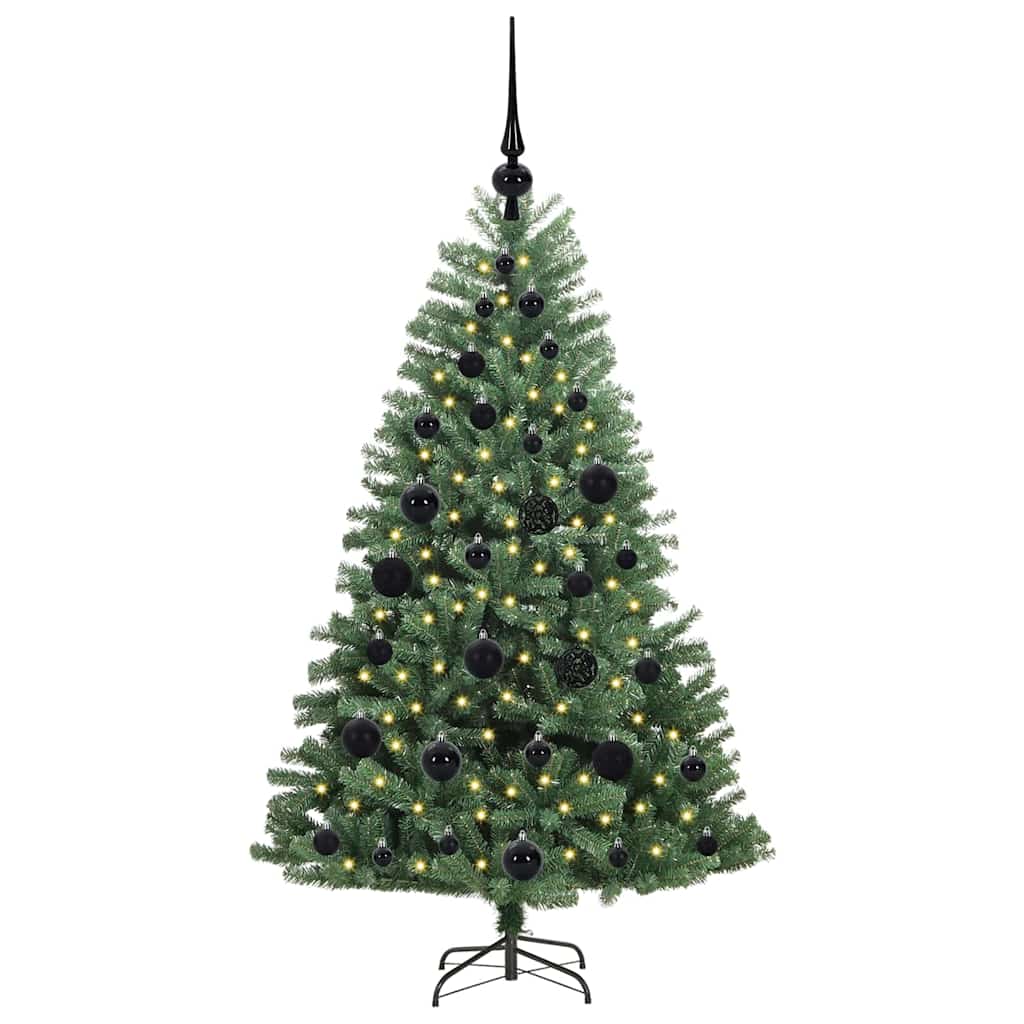 vidaXL Künstlicher klappbarer Weihnachtsbaum mit 150 LEDs Grün 120 cm
