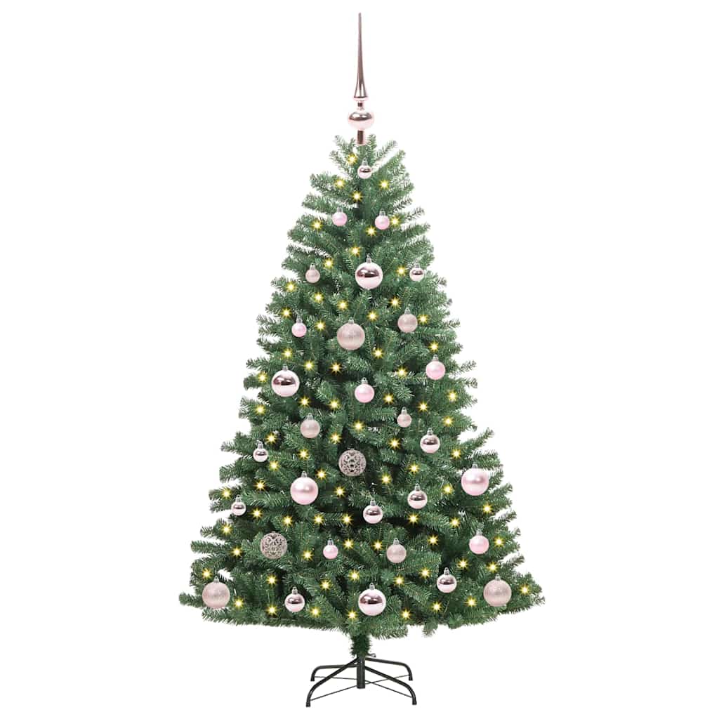 Künstlicher klappbarer Weihnachtsbaum mit 150 LEDs Grün 120 cm