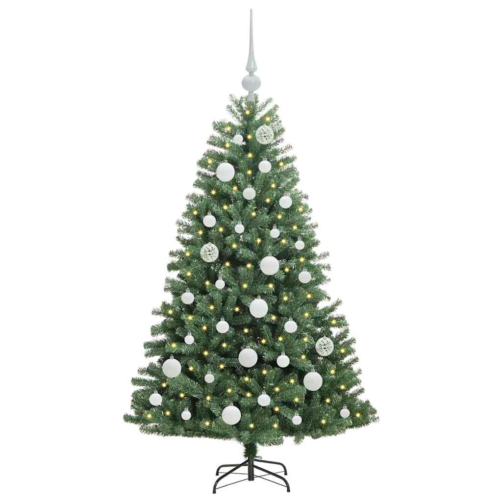 Künstlicher klappbarer Weihnachtsbaum mit 150 LEDs Grün 120 cm