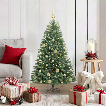 vidaXL Künstlicher klappbarer Weihnachtsbaum mit 150 LEDs Grün 120 cm
