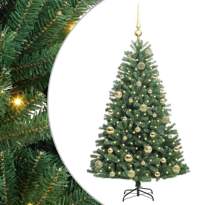 vidaXL Künstlicher klappbarer Weihnachtsbaum mit 150 LEDs Grün 120 cm