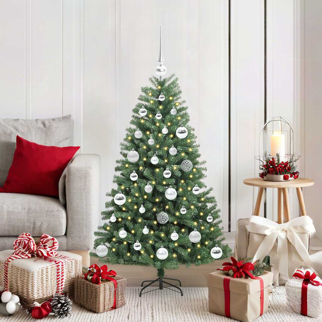 vidaXL Künstlicher klappbarer Weihnachtsbaum mit 150 LEDs Grün 120 cm