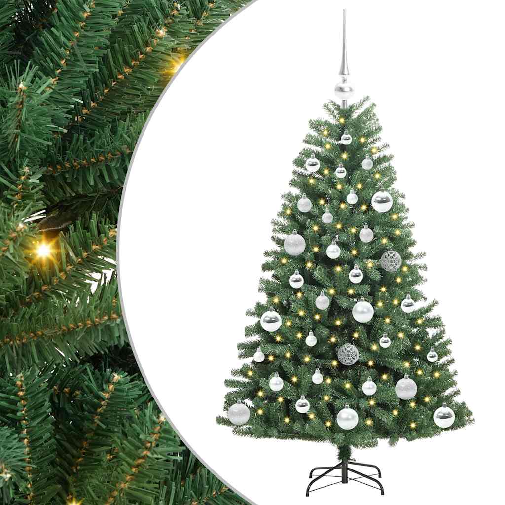 vidaXL Künstlicher klappbarer Weihnachtsbaum mit 150 LEDs Grün 120 cm