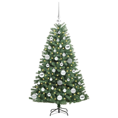 vidaXL Künstlicher klappbarer Weihnachtsbaum mit 150 LEDs Grün 120 cm