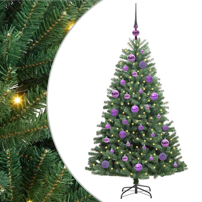 vidaXL Künstlicher klappbarer Weihnachtsbaum mit 150 LEDs Grün 120 cm
