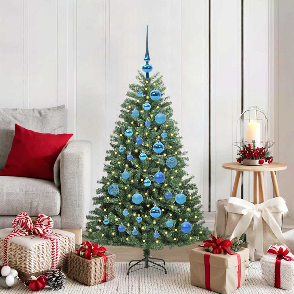 vidaXL Künstlicher klappbarer Weihnachtsbaum mit 150 LEDs Grün 120 cm