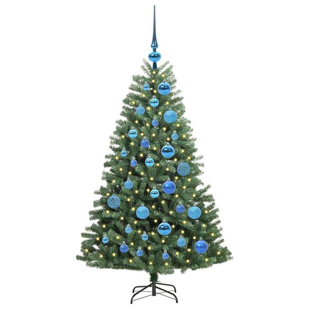 vidaXL Künstlicher klappbarer Weihnachtsbaum mit 150 LEDs Grün 120 cm
