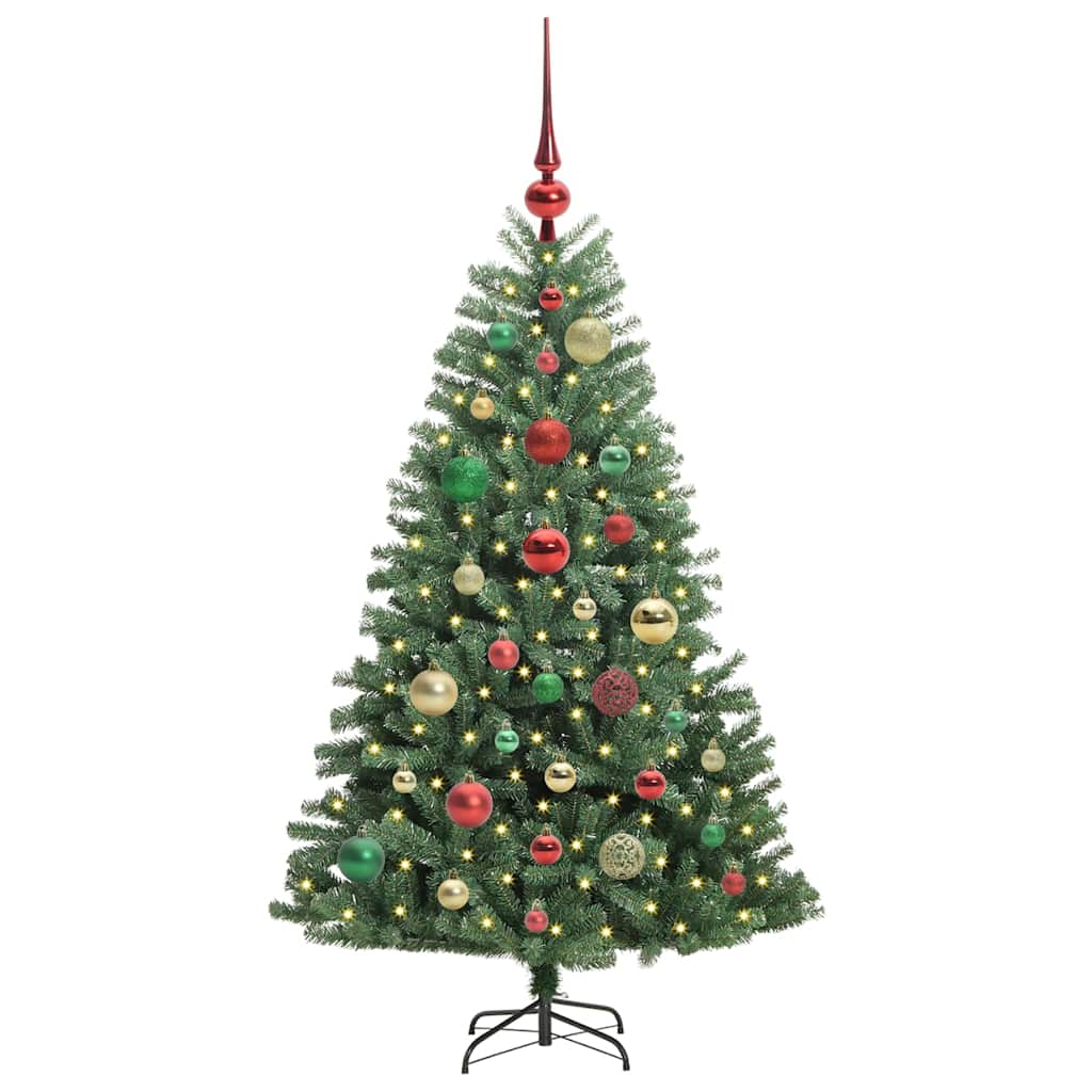 vidaXL Künstlicher klappbarer Weihnachtsbaum mit 150 LEDs Grün 120 cm