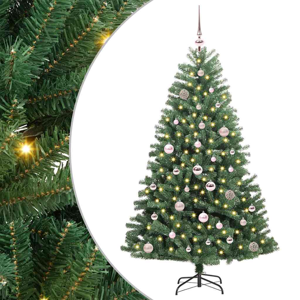 vidaXL Künstlicher klappbarer Weihnachtsbaum mit 150 LEDs Grün 150 cm
