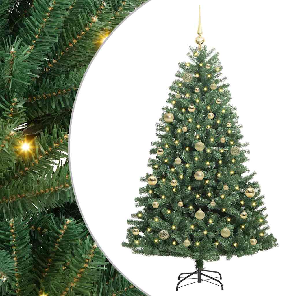 vidaXL Künstlicher klappbarer Weihnachtsbaum mit 150 LEDs Grün 150 cm