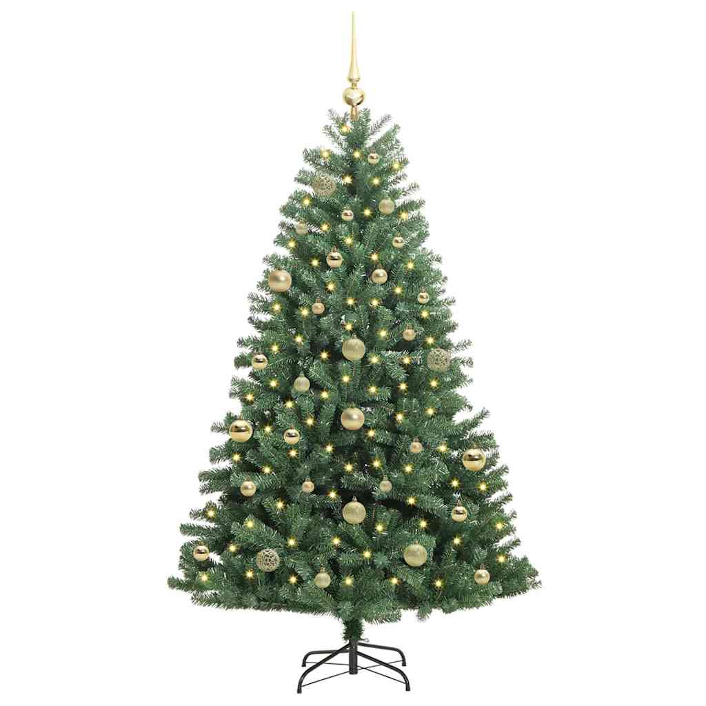vidaXL Künstlicher klappbarer Weihnachtsbaum mit 150 LEDs Grün 150 cm