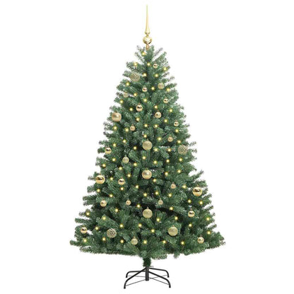 vidaXL Künstlicher klappbarer Weihnachtsbaum mit 150 LEDs Grün 150 cm