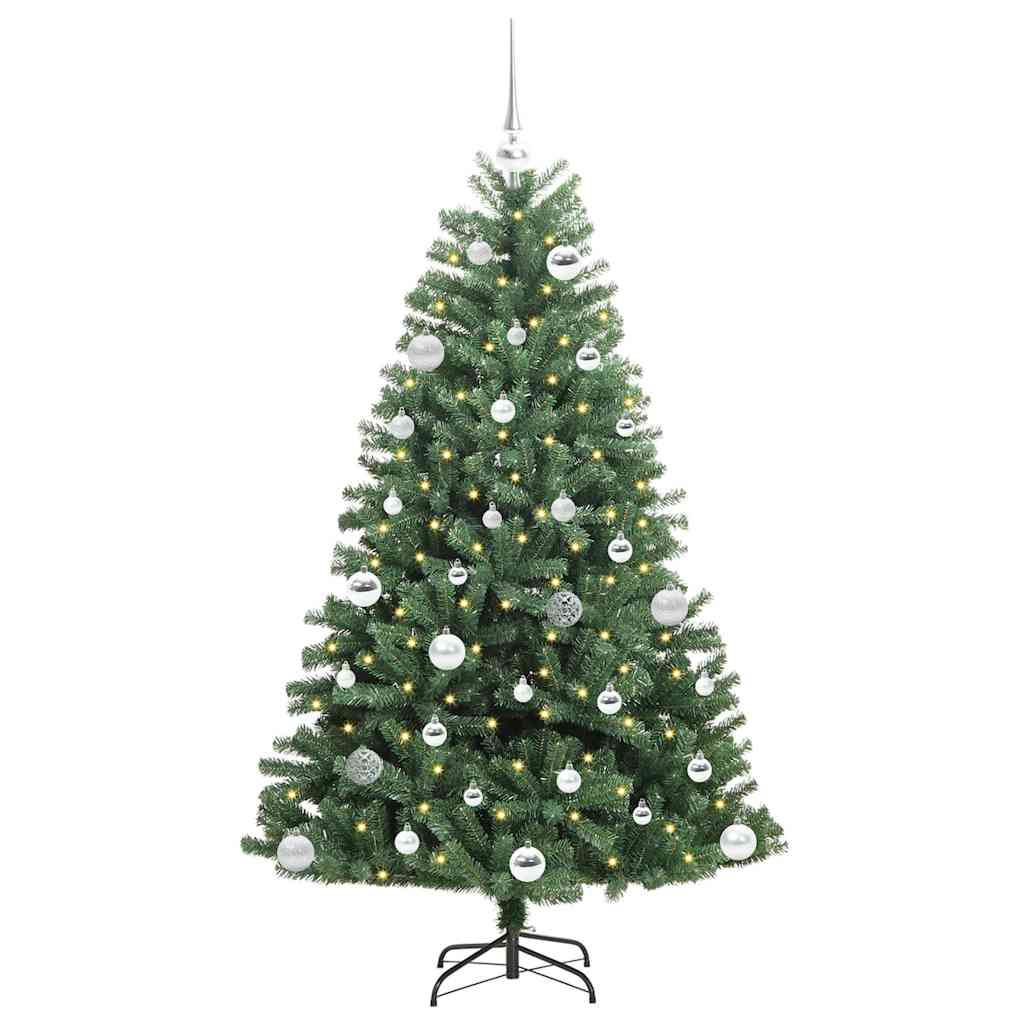 Künstlicher klappbarer Weihnachtsbaum mit 150 LEDs Grün 150 cm
