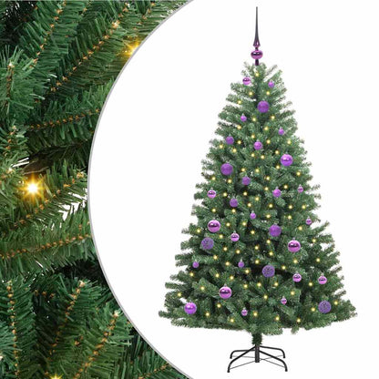 Künstlicher klappbarer Weihnachtsbaum mit 150 LEDs Grün 150 cm