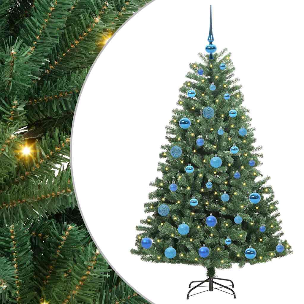 vidaXL Künstlicher klappbarer Weihnachtsbaum mit 150 LEDs Grün 150 cm