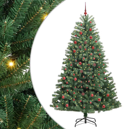 vidaXL Künstlicher klappbarer Weihnachtsbaum mit 300 LEDs Grün 210 cm