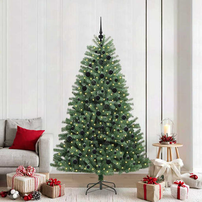 vidaXL Künstlicher klappbarer Weihnachtsbaum mit 300 LEDs Grün 210 cm