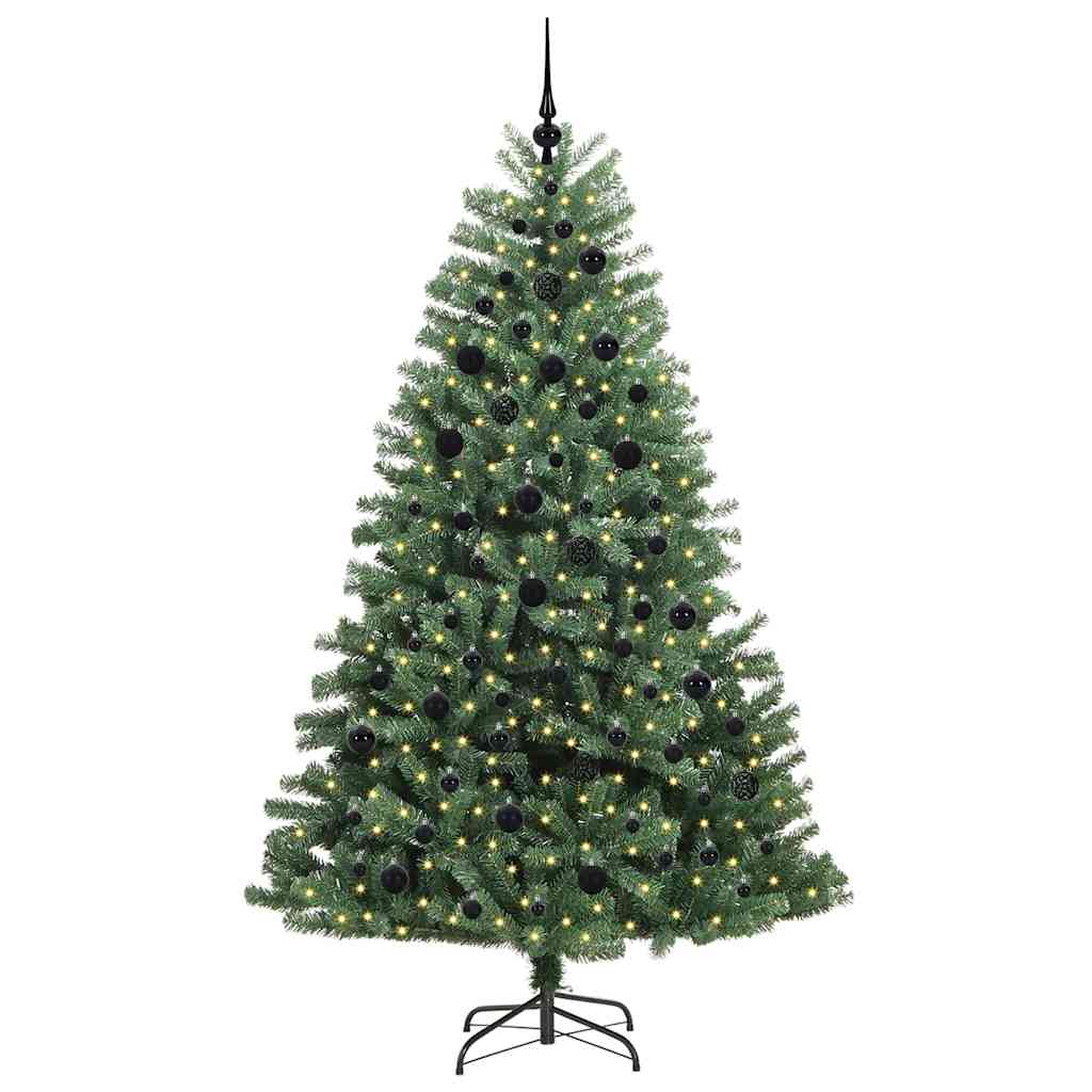 vidaXL Künstlicher klappbarer Weihnachtsbaum mit 300 LEDs Grün 210 cm