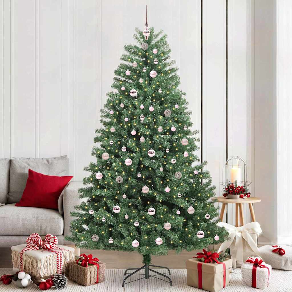 vidaXL Künstlicher klappbarer Weihnachtsbaum mit 300 LEDs Grün 210 cm