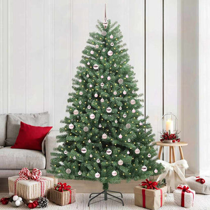 vidaXL Künstlicher klappbarer Weihnachtsbaum mit 300 LEDs Grün 210 cm