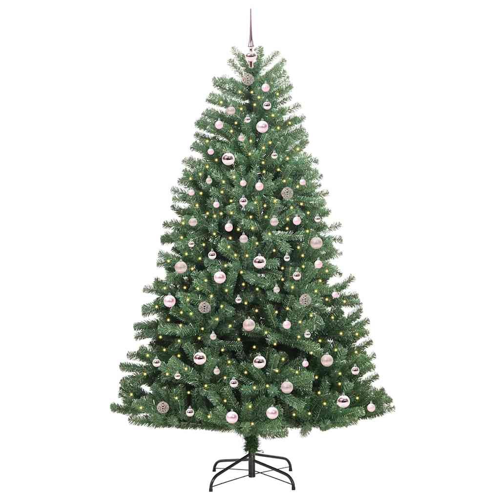 vidaXL Künstlicher klappbarer Weihnachtsbaum mit 300 LEDs Grün 210 cm