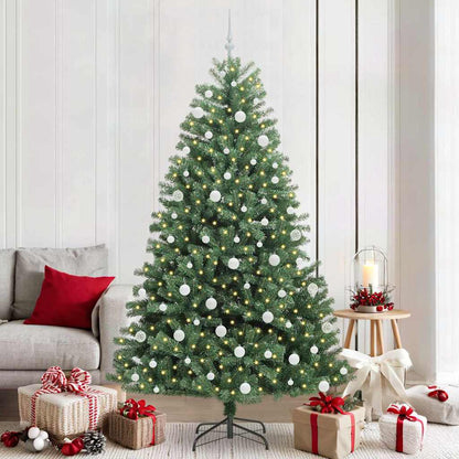 vidaXL Künstlicher klappbarer Weihnachtsbaum mit 300 LEDs Grün 210 cm
