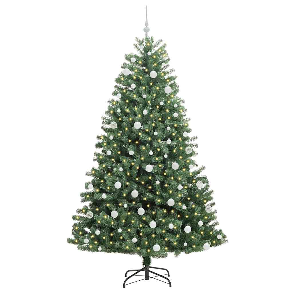 vidaXL Künstlicher klappbarer Weihnachtsbaum mit 300 LEDs Grün 210 cm