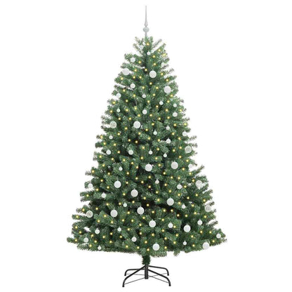 vidaXL Künstlicher klappbarer Weihnachtsbaum mit 300 LEDs Grün 210 cm