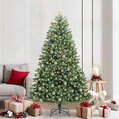 vidaXL Künstlicher klappbarer Weihnachtsbaum mit 300 LEDs Grün 210 cm