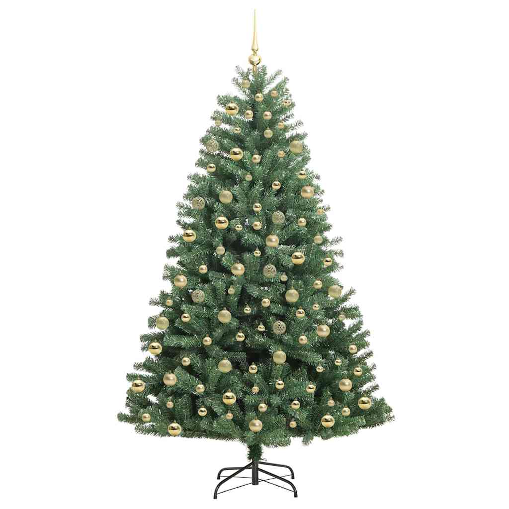 vidaXL Künstlicher klappbarer Weihnachtsbaum mit 300 LEDs Grün 210 cm